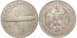 5 Reichsmark Веймарская республика (1918-1933) Серебро 