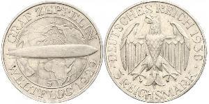 5 Reichsmark Веймарская республика (1918-1933) Серебро 