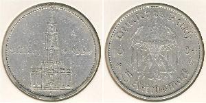 5 Reichsmark Третий рейх (1933-1945) Серебро 