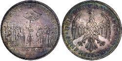 5 Reichsmark Веймарська республіка (1918-1933) Срібло 