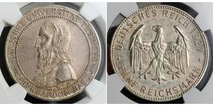 5 Reichsmark Веймарська республіка (1918-1933) Срібло Ебергард I (граф Вюртембергу)