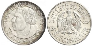 5 Reichsmark Третій рейх (1933-1945) Срібло Мартін Лютер