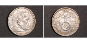 5 Reichsmark Третій рейх (1933-1945) Срібло Пауль фон Гінденбург