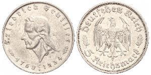5 Reichsmark Третій рейх (1933-1945) Срібло Йоганн-Фрідріх Шиллер