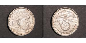 5 Reichsmark Третій рейх (1933-1945) Срібло Пауль фон Гінденбург