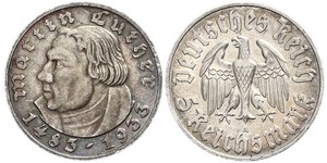 5 Reichsmark Третій рейх (1933-1945) Срібло Мартін Лютер