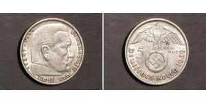 5 Reichsmark Третій рейх (1933-1945) Срібло Пауль фон Гінденбург