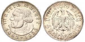 5 Reichsmark 納粹德國 (1933 - 1945) 銀 馬丁·路德
