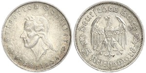 5 Reichsmark 納粹德國 (1933 - 1945) 銀 弗里德里希·席勒