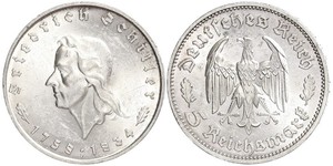 5 Reichsmark 納粹德國 (1933 - 1945) 銀 弗里德里希·席勒