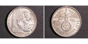 5 Reichsmark 納粹德國 (1933 - 1945) 銀 保罗·冯·兴登堡 (1847 - 1934)