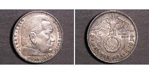 5 Reichsmark 納粹德國 (1933 - 1945) 銀 保罗·冯·兴登堡 (1847 - 1934)