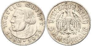 5 Reichsmark 納粹德國 (1933 - 1945) 銀 馬丁·路德