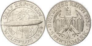 5 Reichsmark 魏瑪共和國 (1919 - 1933) 銀 