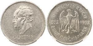 5 Reichsmark / 5 Марка Веймарская республика (1918-1933) Серебро 