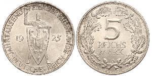 5 Reichsmark / 5 Марка Веймарська республіка (1918-1933) Срібло 