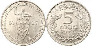 5 Reichsmark / 5 Марка Веймарська республіка (1918-1933) Срібло 