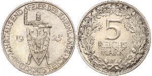 5 Reichsmark / 5 Марка Веймарська республіка (1918-1933) Срібло 