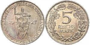 5 Reichsmark / 5 Марка Веймарська республіка (1918-1933) Срібло 