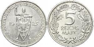 5 Reichsmark / 5 Марка Веймарська республіка (1918-1933) Срібло 