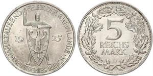 5 Reichsmark / 5 Марка Веймарська республіка (1918-1933) Срібло 