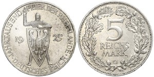5 Reichsmark / 5 Марка Веймарська республіка (1918-1933) Срібло 