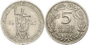 5 Reichsmark / 5 Марка Веймарська республіка (1918-1933) Срібло 