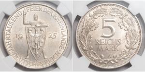 5 Reichsmark / 5 Марка Веймарська республіка (1918-1933) Срібло 