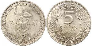 5 Reichsmark / 5 Марка Веймарська республіка (1918-1933) Срібло 