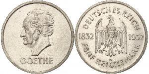 5 Reichsmark / 5 Марка Веймарська республіка (1918-1933) Срібло 