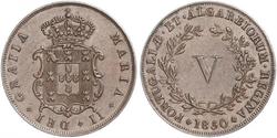 5 Reis Kingdom of Portugal (1139-1910) Copper Maria II of Portugal (1819-1853)