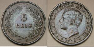 5 Reis Kingdom of Portugal (1139-1910) Copper Manuel II of Portugal (1889-1932)