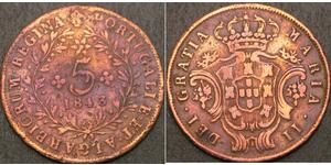 5 Reis Açores / Royaume de Portugal (1139-1910) Cuivre 