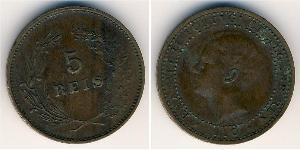5 Reis Kingdom of Portugal (1139-1910) Kupfer Manuel II of Portugal (1889-1932)