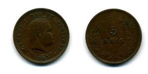 5 Reis Kingdom of Portugal (1139-1910) Kupfer/Nickel  Karl I. von Portugal (1863-1908)