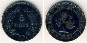5 Reis Kingdom of Portugal (1139-1910) Kupfer/Nickel  Karl I. von Portugal (1863-1908)