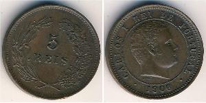 5 Reis Reino de Portugal (1139-1910) Níquel/Cobre Carlos I de Portugal (1863-1908)