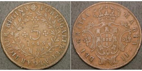 5 Reis Azzorre / Regno del Portogallo (1139-1910) Rame 