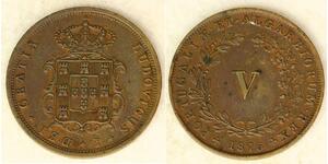 5 Reis Regno del Portogallo (1139-1910) Rame 
