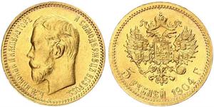 5 Rouble Empire russe (1720-1917) Or Nicolas II (1868-1918)