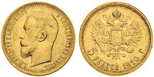 5 Rouble Empire russe (1720-1917) Or Nicolas II (1868-1918)