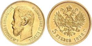 5 Rubel Russisches Reich (1720-1917) Gold Nikolaus II (1868-1918)