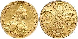 5 Ruble Russian Empire (1720-1917) Gold Catherine II (1729-1796)