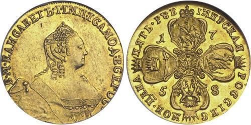 5 Ruble Russian Empire (1720-1917) Gold Jelisaweta I Petrowna (1709-1762)