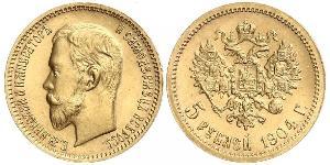 5 Ruble 俄罗斯帝国 (1721 - 1917) 金 尼古拉二世 (俄罗斯) (1868-1918)