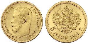 5 Ruble 俄罗斯帝国 (1721 - 1917) 金 尼古拉二世 (俄罗斯) (1868-1918)