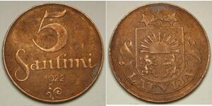 5 Santims Letonia Bronce 
