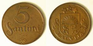 5 Santims Latvia Bronze 