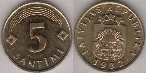 5 Santims Lettland (1991 - ) Kupfer/Stahl 