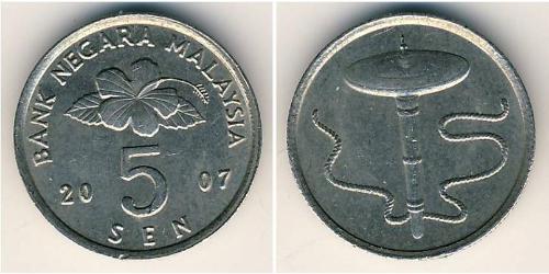 5 Sen Malesia (1957 - ) Rame/Nichel 